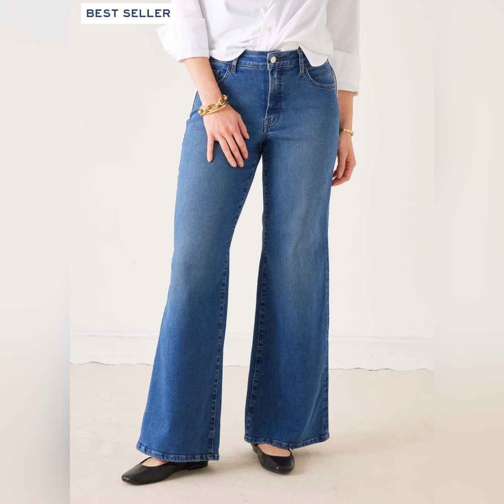 Voyageur By Mersea The Kate Wide Leg Jeans (Baltic)